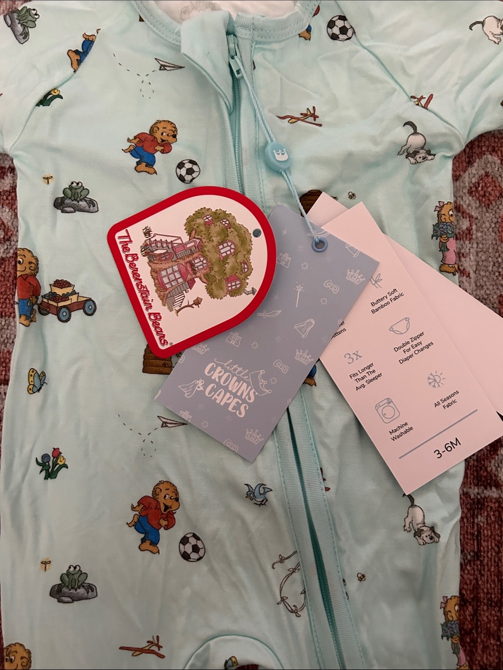BERENSTAIN BEARS® BAMBOO ZIPPERED SLEEPER LITTLE CROWNS & CAPES